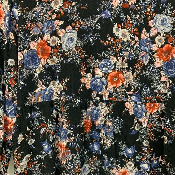 American Eagle Flowy Gauzy Floral Peasant Blouse Top Small - Picture 7 of 11